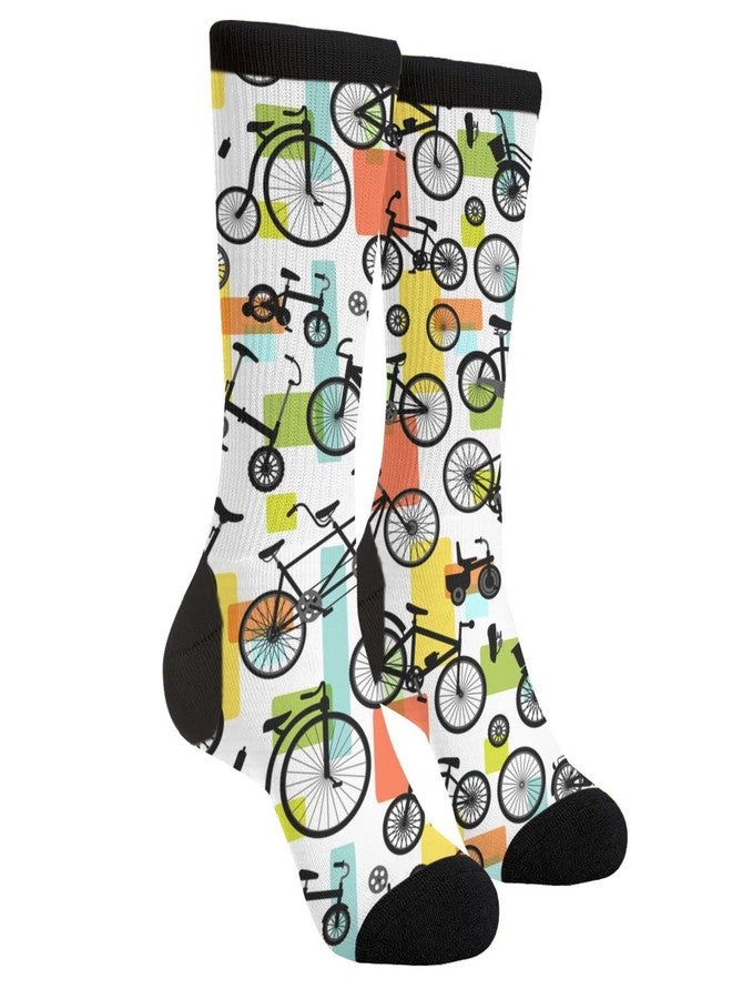 Giinly Bike Cycling Novelty Crew Socks Crazy Socks For Women & Men - Image 1